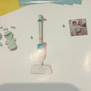 Kids Cleaning Toy Set with Mop - Green and White